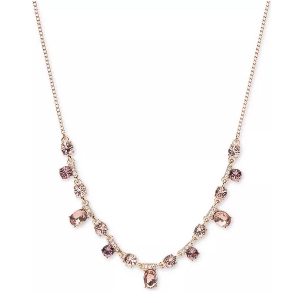 NWT Givenchy Gold Tone Crystal Frontal Necklace